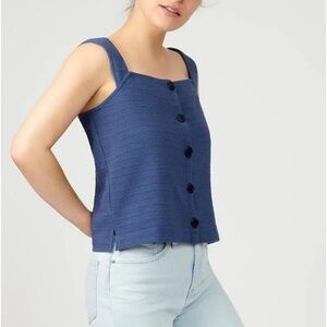 Ladies Blue J CREW CROP TOP